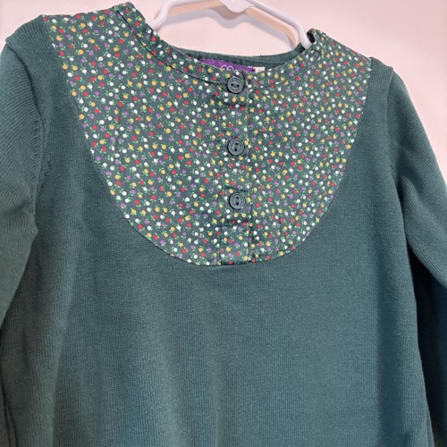 Little Bird Green Cotton Sweater w/ Floral Cottagecore Design Girl Size 5-6 - Picture 2 of 7
