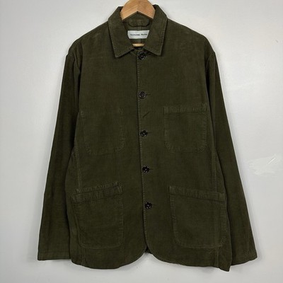 Universal Works Chore Bakers Jacket Overshirt, Cord, grün, Größe Herren XL