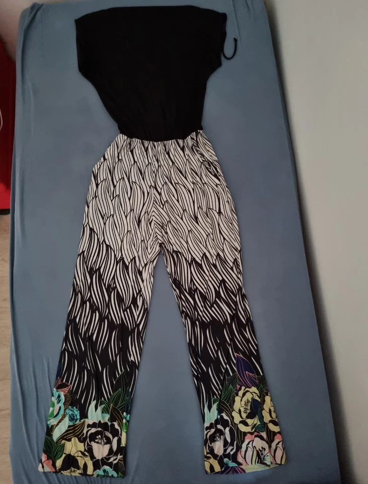 ana alcazar Damen Overall Einteiler Gr. 38 Zebra Jersey V-Ausschnitt Kurzarm - Bild 1 von 4