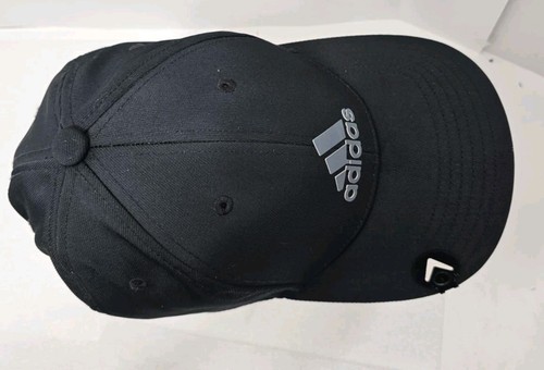 Adidas Aeroready Adjustable StrapBack Black Gray Logo Golf Hat Cap - Picture 6 of 12