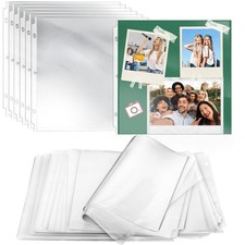 100Pack 12x12 Inch Scrapbook Refill Pages Protective Sleeves Fits 3 Ring Binders