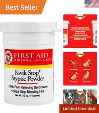 0.5oz Kwik Stop Styptic Powder - Quick Stop Bleeding for Dogs, Cats  Birds