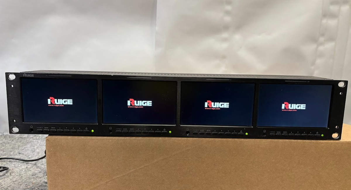 Ruige TLS480HD-4 2RU 4 x 4.8in LCD Rack Mount Monitor with Power