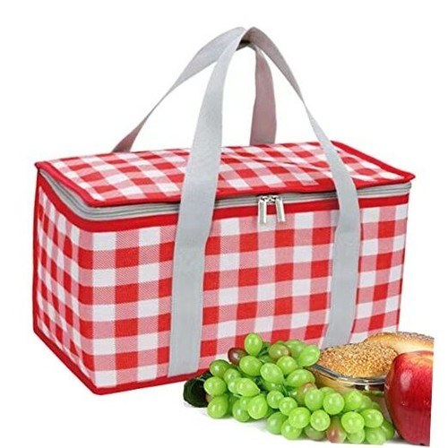 Insulated Picnic Bag Cooler Reusable, Beach Bag Cooler Bags with Zippered Top