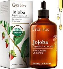 Gya Labs Jojoba Carrier Oil - 3.4 Fl Oz - for Hair, Skin, Face, Scalp and Body..