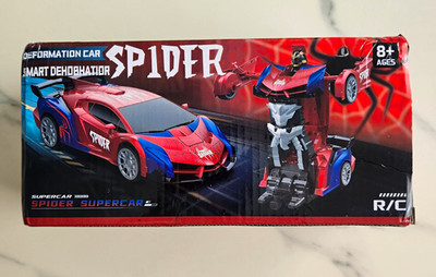 RC Transforming Car Robot Spider Supercar 8+ Red Blue Rechargeable CD0062
