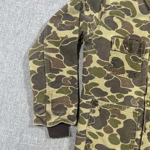 Carhartt CQ603 103 Vintage Duck Camo Camouflage Hunting Jacket Youth USA Made - Picture 7 of 13