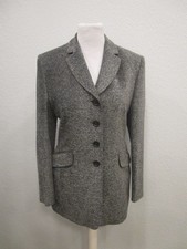 Dinomoda Long Blazer V-Ausschnitt Kragen Langarm schwarz meliert Gr.38 (B265-05