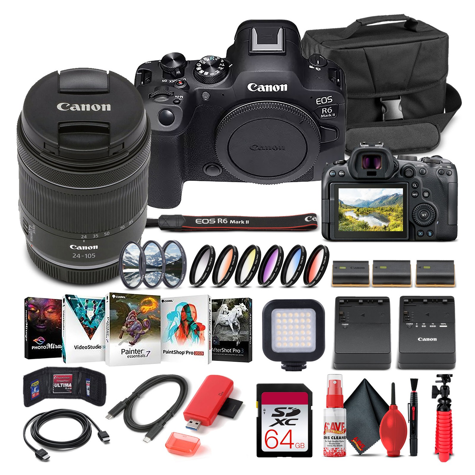 Canon EOS R6 Mark II Mirrorless Camera with 24-105mm f/4-7.1 Lens 5666C018 -