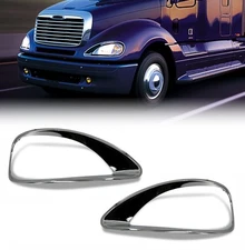 PAIR Chrome Headlight Bezel Trim for 2001-2022 Freightliner Columbia LH RH