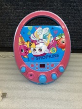Shopkins Oval Flashing Light CD Karaoke Machine w/ Microphone   h29t