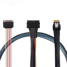 Mini Slimline SAS SFF-8654 4i 38Pin to SAS 8639 U.2 with SATA 15Pin Male Cable