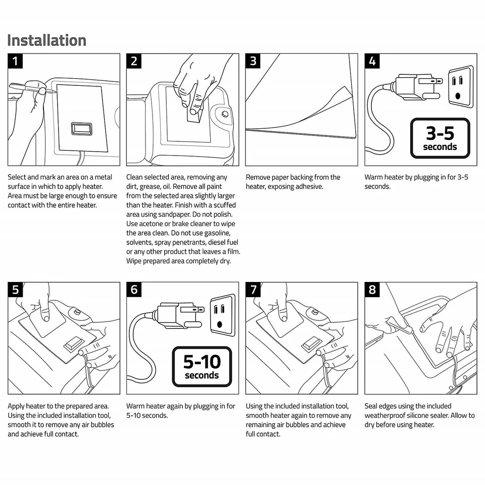 Zerostart 3400121 Silicone Pad Heater 120 Volts 250 Watts with Thermostat - Image 3 of 3