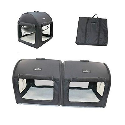  Soft Dog Cat Crate The Portable 2-in-1 Double Travel Kennel Tube Carrier for 