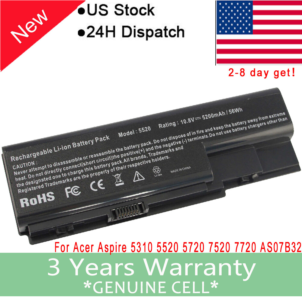 Batteria 5200mAh 10.8V 11.1V Per ACER ASPIRE - Foto 7