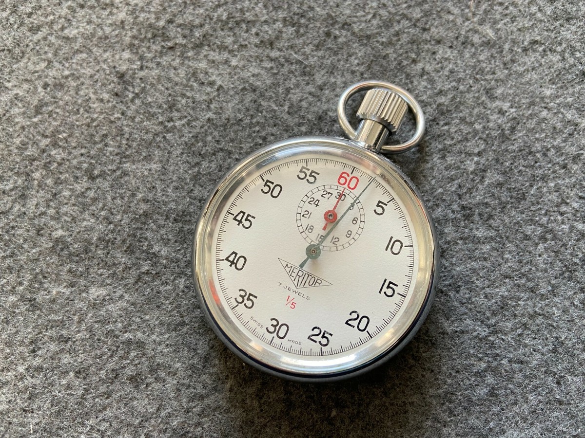 Swiss Made Meritor 7 Jewels Mechanical Wind Up 1/5 Vintage