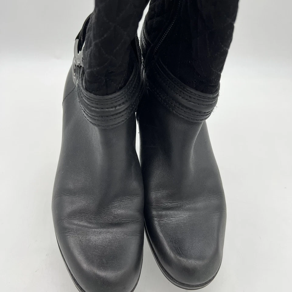 Botas de cuero negras Bandolino Cabbey acolchadas media pantorrilla talla 7 Foto 4 de 4