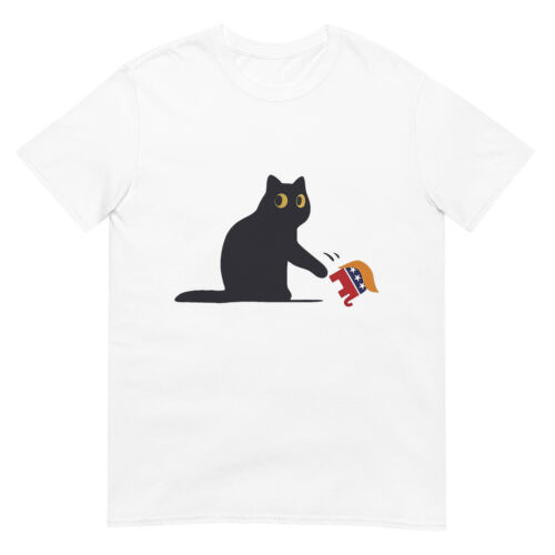Black Cat vs Elephant Anti-Trump 2024 T-Shirt - Picture 7 of 7