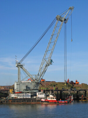 Foto 6x4 Schwimmkran, Heysham Hafen Der Schwimmkran Mersey Mammo c2008