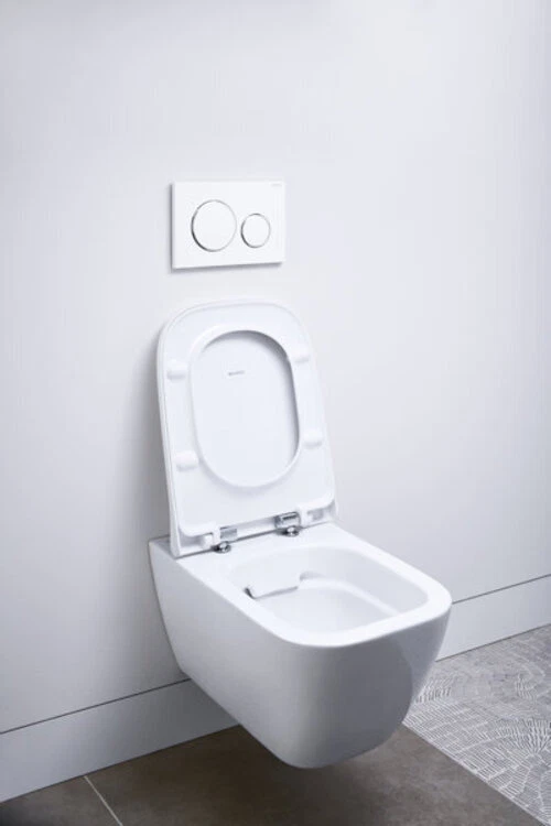 Geberit Smyle Square Wand-WC Tiefspüler, verkürzte Ausladung, geschlossene Form, - Bild 2 von 2