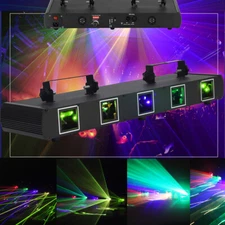 U`King Stage Lighting Laser Projector Light 5 Lens Beam RGBYC DJ Party Show DMX