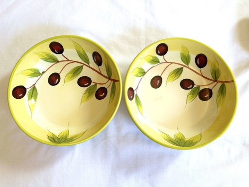 2xViva Italia by Over And Back Olive Handpainted Earthware Pasta/Vege/Fruit Bowl - Picture 5 of 24