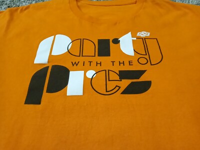 OSU Oklahoma State Cowboys Party With The Prez T Shirt Mens Large Orange