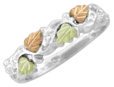 NEW Genuine Black Hills Gold and Silver 4 leaf Women's  Ring Size 7- 8-9  w/box