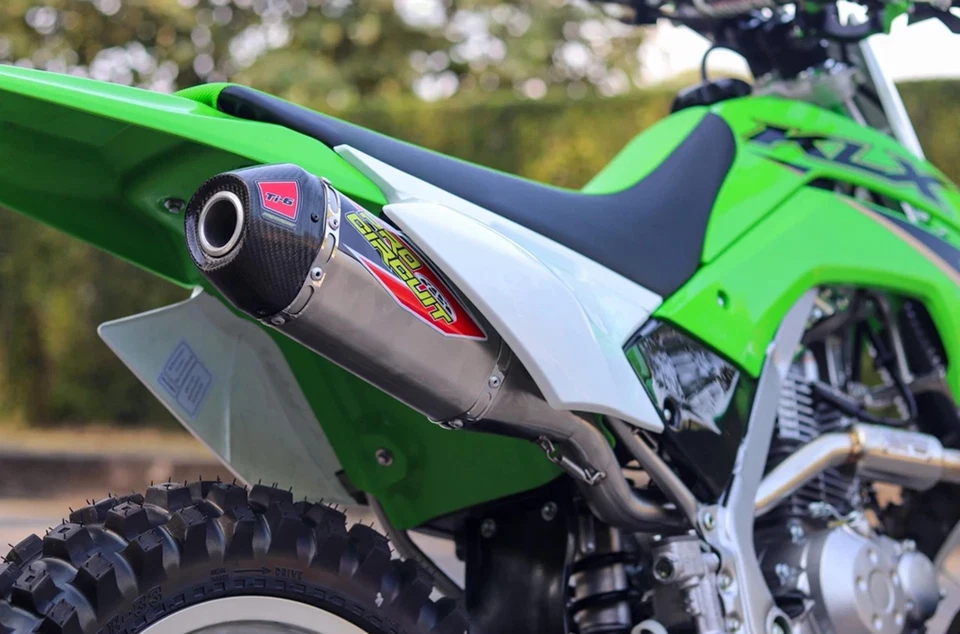 SET PIPE EXHAUST MUFFLER RACING CARBON FOR KAWASAKI KLX140 KLX140L R FULL SYSTEM Foto 4 de 4