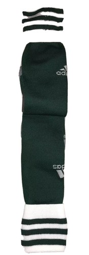 Adidas OTC Soccer Socks 1Pair Youth 13C-4Y Green Gray w White Logo Climalite NEW - Picture 6 of 8