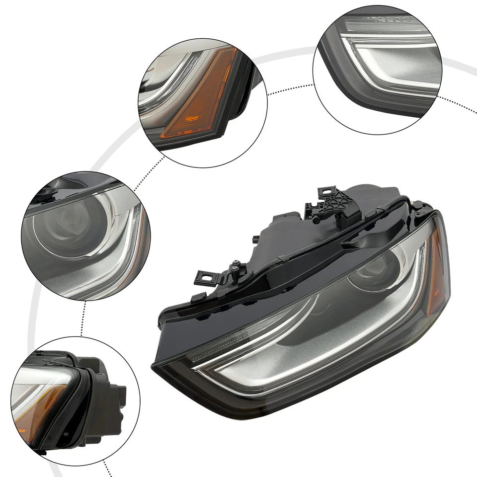 Left Headlight For 2013 2014 2015 2016 Audi A4 S4 Driver Side Projector Headlamp Foto 3 de 4