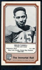 1974 Fleer The Immortal Role EMLEN TUNNELL Card Canton Hall of Fame
