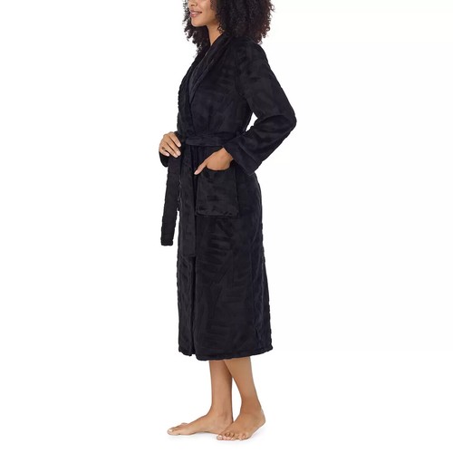 DKNY Shawl Collar Long Plush Robe - Picture 6 of 19
