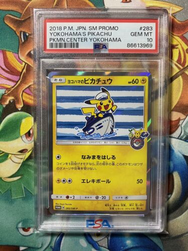 PSA 10 Yokohama's Pikachu 283/SM-P Pokemon Center Promo 2018 japanisches Pokémon - Bild 1 von 2