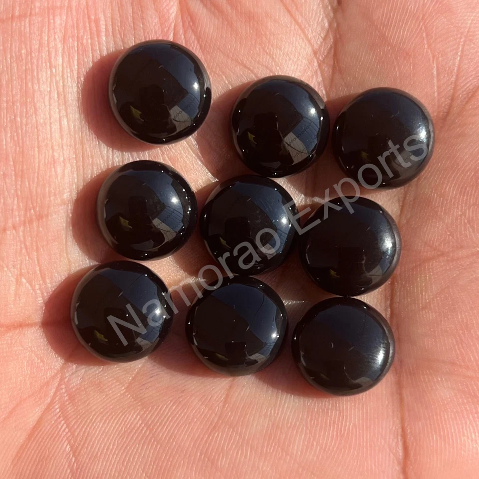 Natural Black Onyx Round 3x3 mm to 20x20 mm Cabochon Loose Gemstone Lot - Image 4 of 4