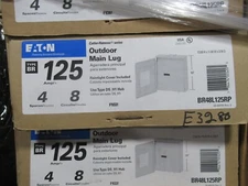 Eaton BR48L125RP Loadcenter 125A MLO 120/240V 1PH3W 4/8CKT Nema 3R -E3280 NEW