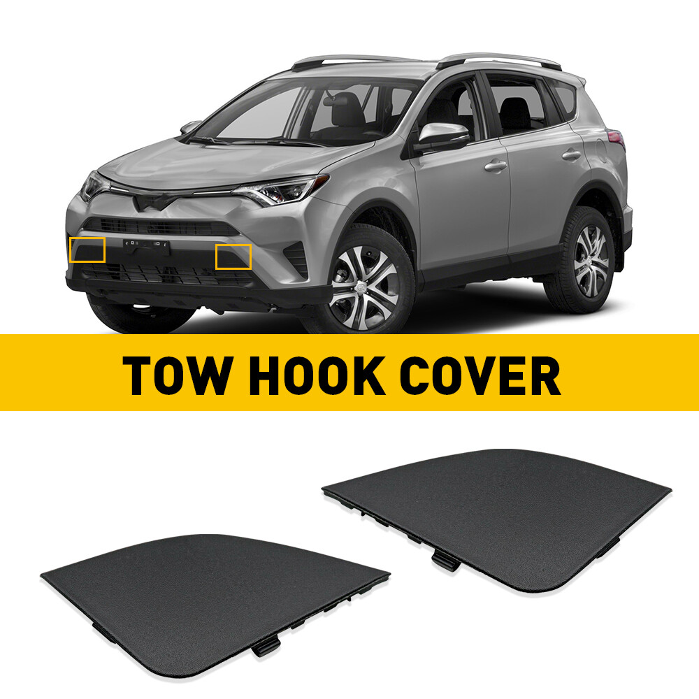 For 16-18 Toyota RAV4 L / R Front Bumper Tow Hook Eye Cap/Cover