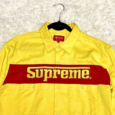 Excellent condition] Supreme long sleeve shirt, yellow, racing 