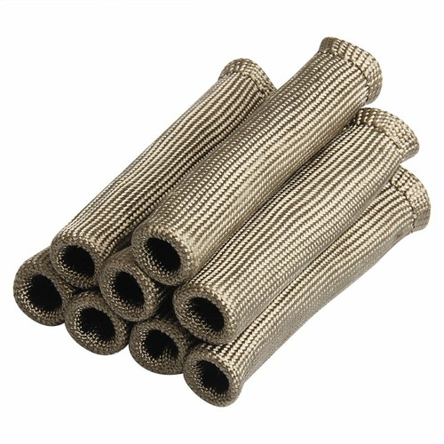 8 PIEZAS 2500°F TITANIO BUJÍA ALAMBRE BOTAS PROTECTOR TÉRMICO FUNDA SBC BBC - Imagen 2 de 12