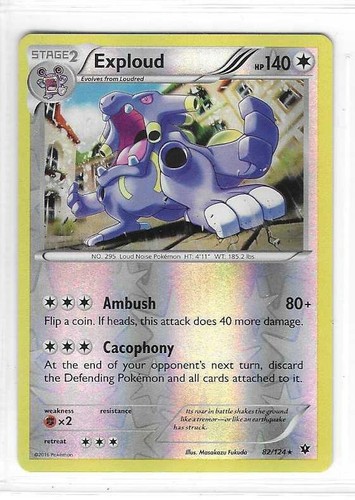 Pokemon --- EXPLOUD --- XY Fates Collide! REVERSE HOLO! MINT! 82/124 *FRESH*