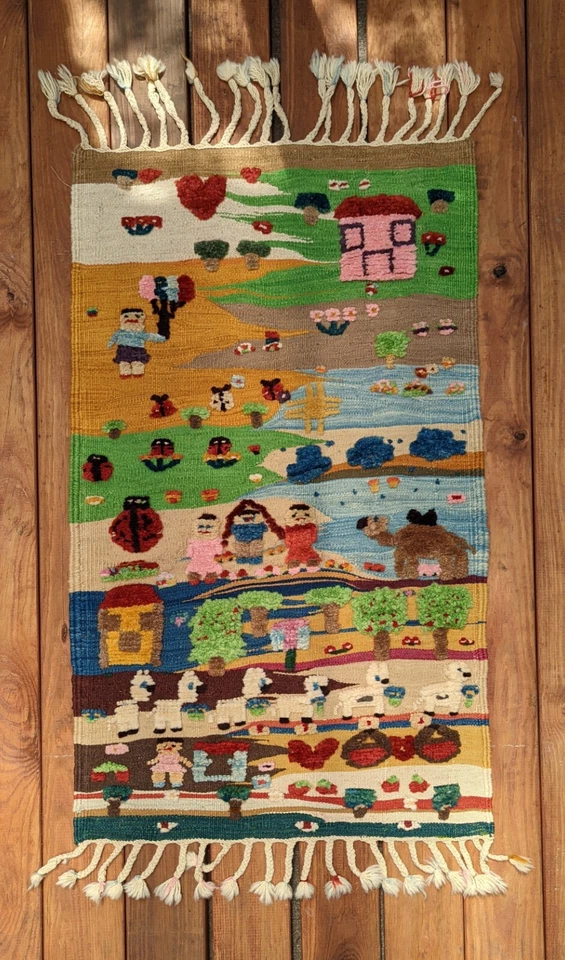 Hand Woven Natural Dye Folk Art Kilim from Turkey - Image 4 of 4