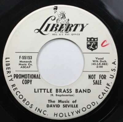 50S 60S Promo 45 David Seville - Little Brass Band / Take Five On Liberty