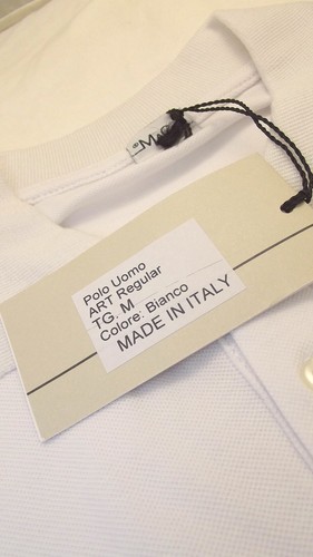 Polo Maglia Uomo Grigio Blu Scuro Bianco Regular Fit Cotone Piquet Made Italy - Picture 35 of 37