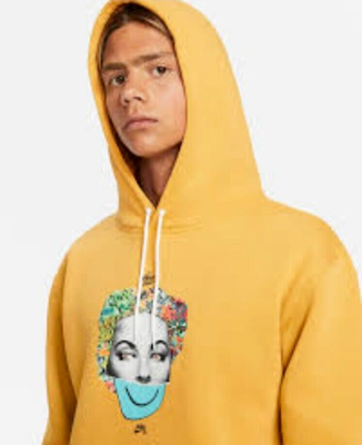 Nike SB x The Killing Floor Hoodie Mens Medium Yellow Long Sleeve  