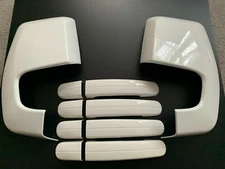 GLOSS WHITE WING MIRROR HANDLE COVERS SET FITS FORD TRANSIT CUSTOM 2012+ TOURNEO