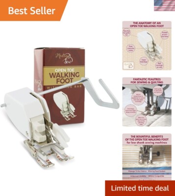 Open Toe Walking Foot for Quilting and Sewing | Stitch Through Multiple Layer...