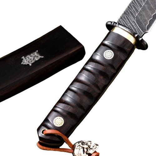 Japanese Style Damascus Fruit Knife Outdoor EDC Camping Blade for Collection - Picture 3 of 14