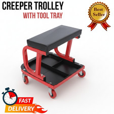 Creeper Trolley Mechanics Work Seat with Tool Tray | Rolling Chair with Wheel
