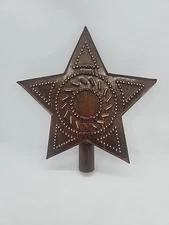 Rustic Tin Star Tree Topper 7.75"H x 7.375"W Handcrafted Irvins Country Tinware
