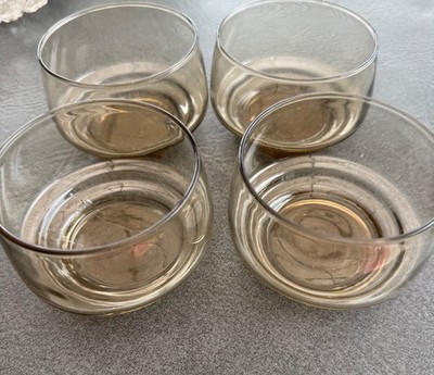Set/4 Vintage Libbey Glass Tempo Amber Roly Poly Cocktail Glasses